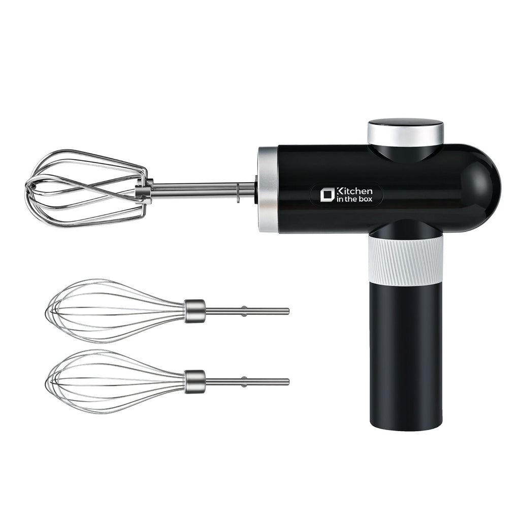 Cordless Hand Held Mixer, 6-Speed, USB-C Charging, Includes Whisks & Beaters, Knob Adjust & Digital Display, Refurbished