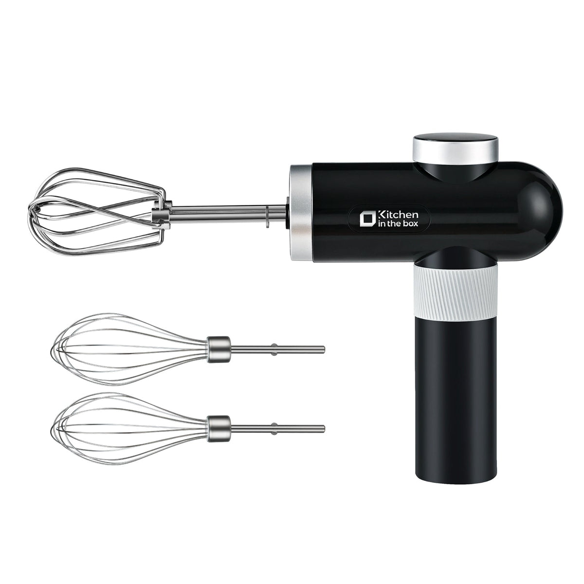 Cordless Hand Held Mixer, 6-Speed, USB-C Charging, Includes Whisks & Beaters, Knob Adjust & Digital Display, Refurbished