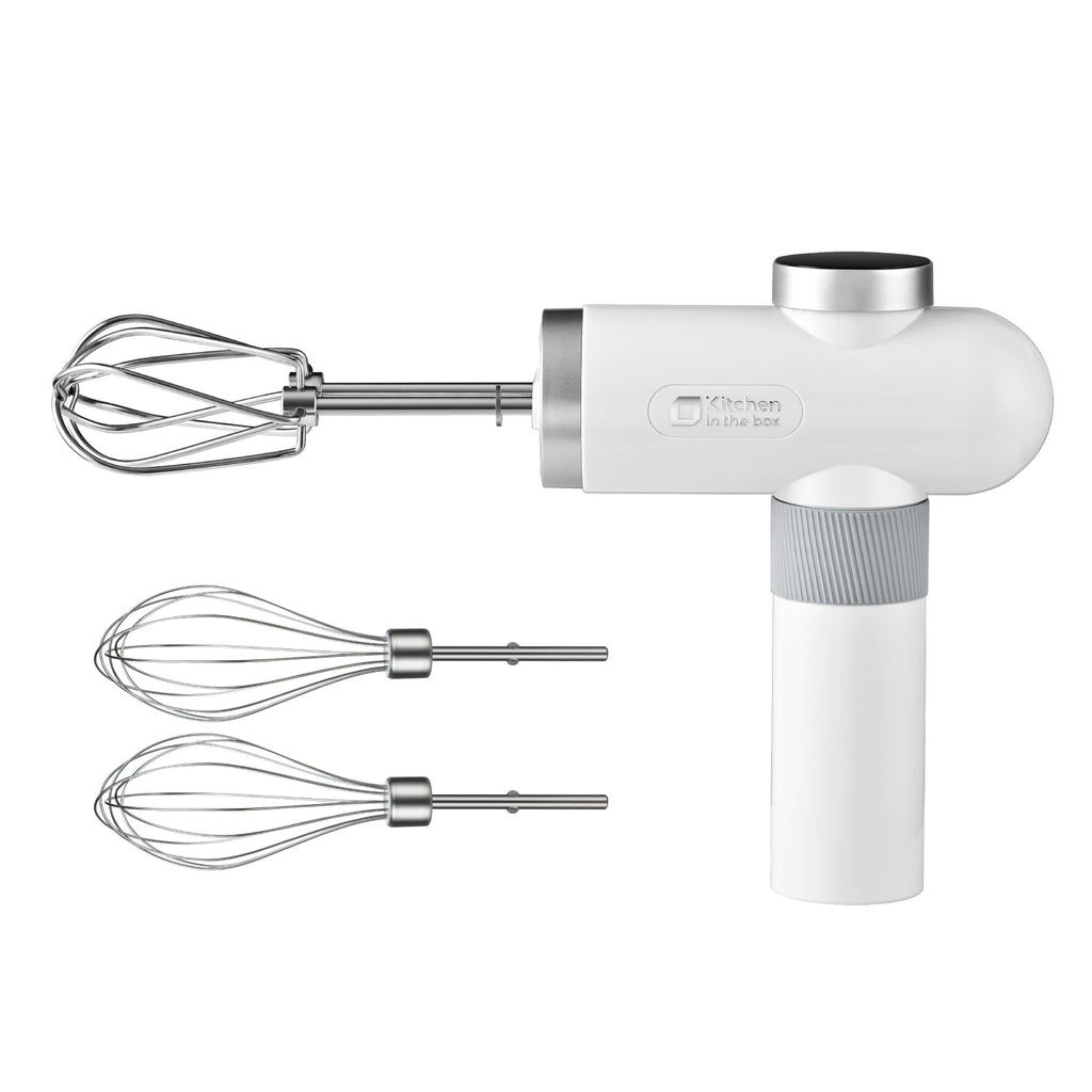 Cordless Hand Held Mixer, 6-Speed, USB-C Charging, Includes Whisks & Beaters, Knob Adjust & Digital Display, Refurbished