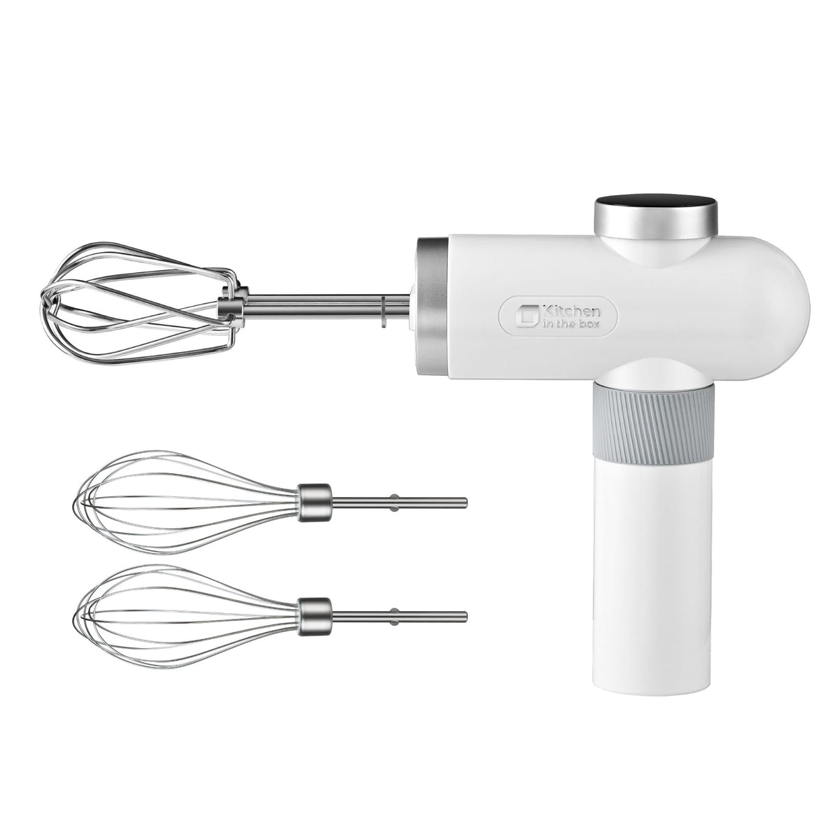 Cordless Hand Held Mixer, 6-Speed, USB-C Charging, Includes Whisks & Beaters, Knob Adjust & Digital Display, Refurbished