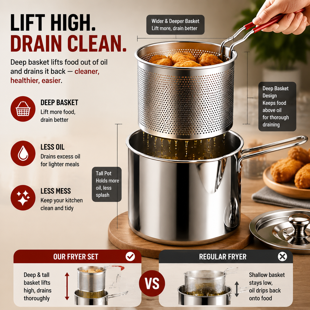 🍟 Personal Mini Deep Fryer Cooking Set