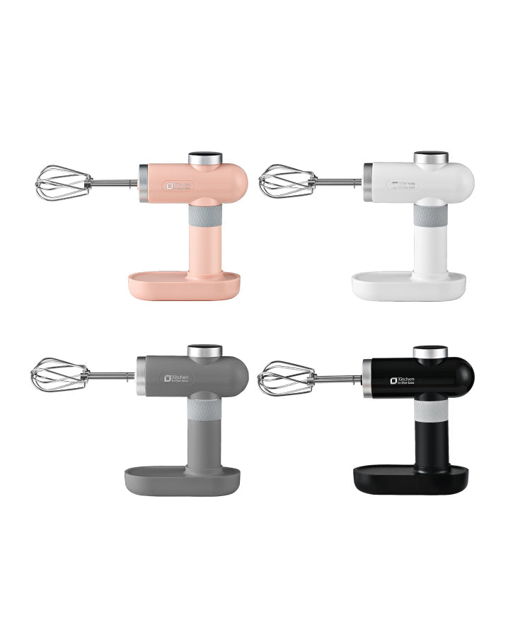Cordless Hand Held Mixer, 6-Speed, USB-C Charging, Includes Whisks & Beaters, Knob Adjust & Digital Display, Refurbished