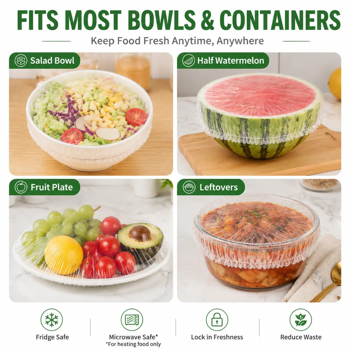 🔥100PCS Elastic Stretch Food Covers for Bowls & Plates