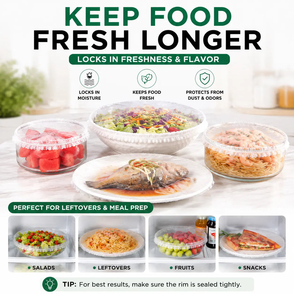 🔥100PCS Elastic Stretch Food Covers for Bowls & Plates