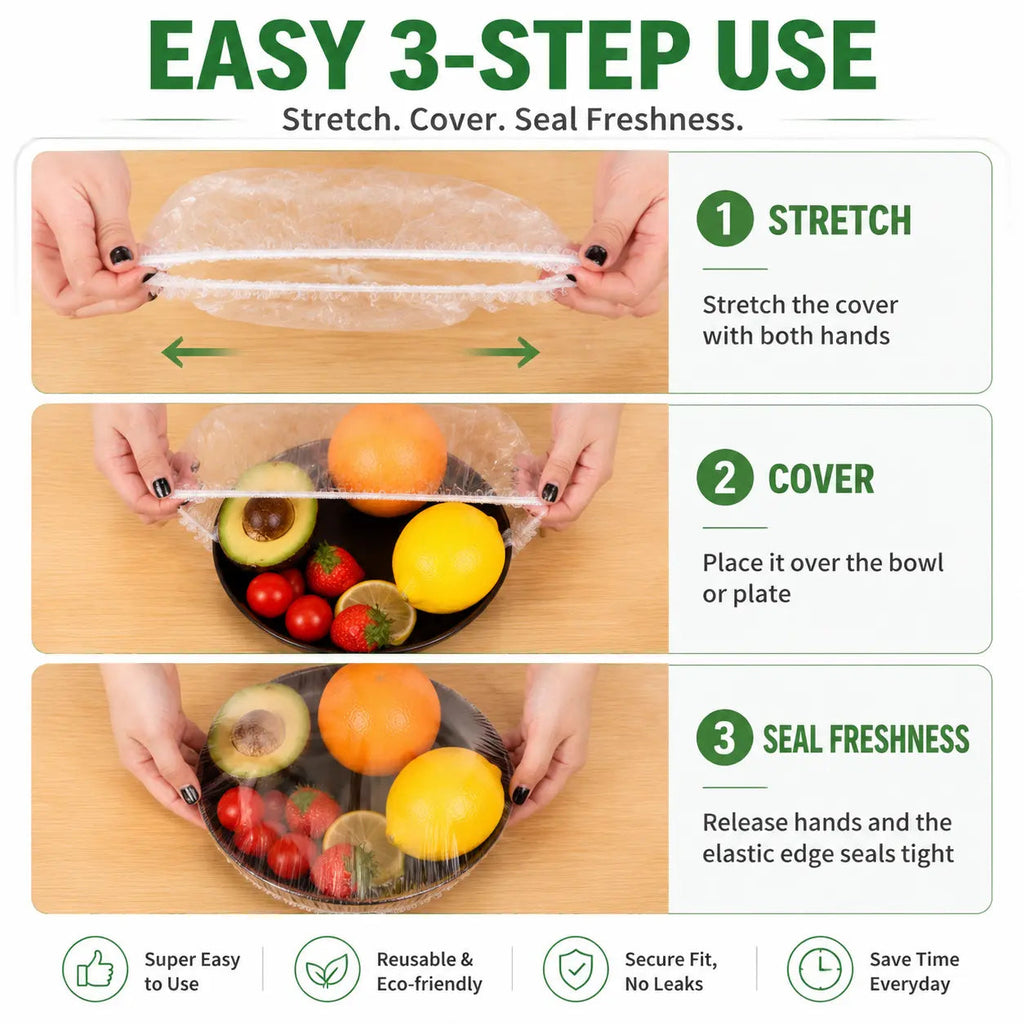 🔥100PCS Elastic Stretch Food Covers for Bowls & Plates