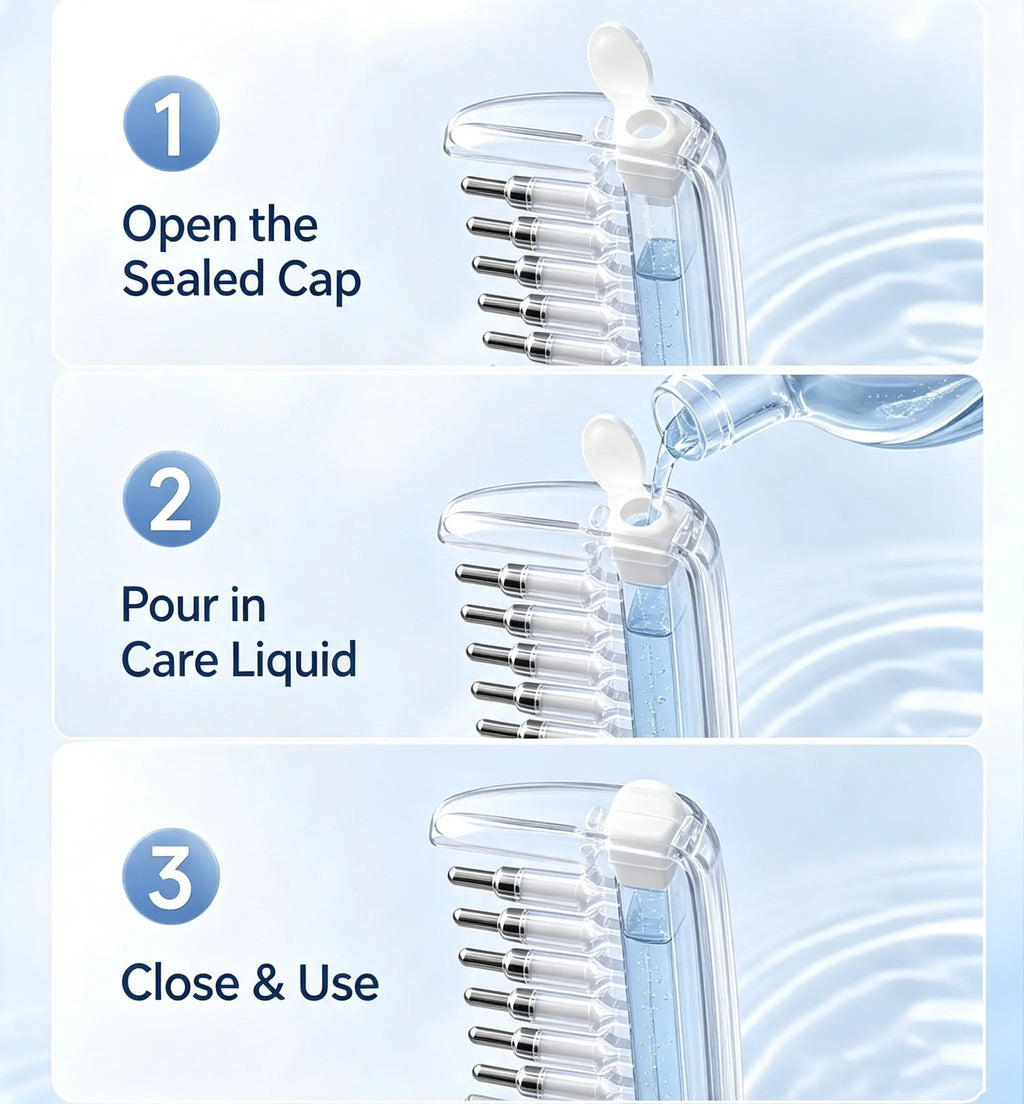 Refillable Scalp Liquid Applicator Massage Comb for Hair Root Oil Care