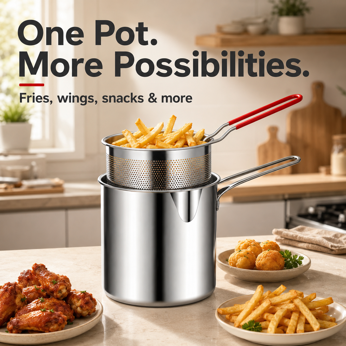 🍟 Personal Mini Deep Fryer Cooking Set