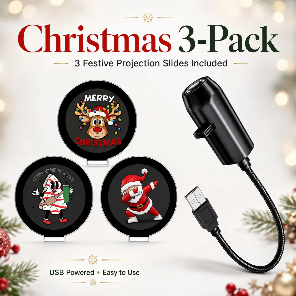 🎄👻⭐ Plug & Play Holiday Projector, Christmas & Halloween Home Decor