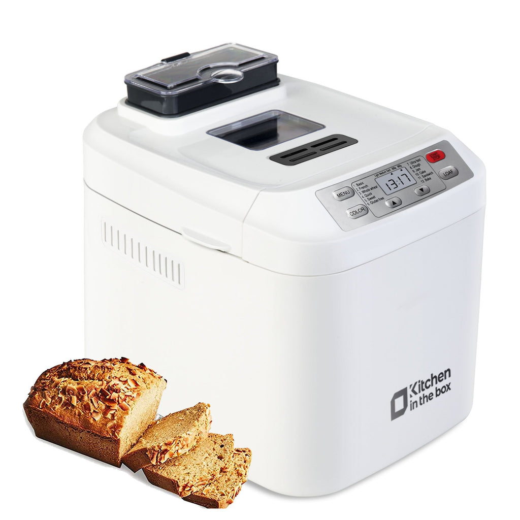 Bread Maker Machine, Auto Fruit Nut Dispenser, 12 Presets,  2LB Capacity, LCD Display, 13 Hour Delay Timer