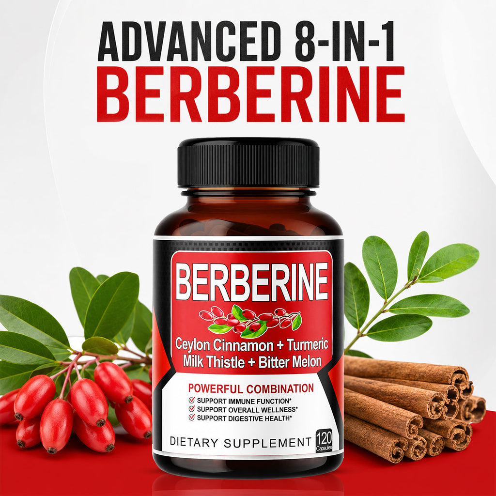 Advanced 8‑in‑1 Berberine Supplement with Cinnamon & Gymnema