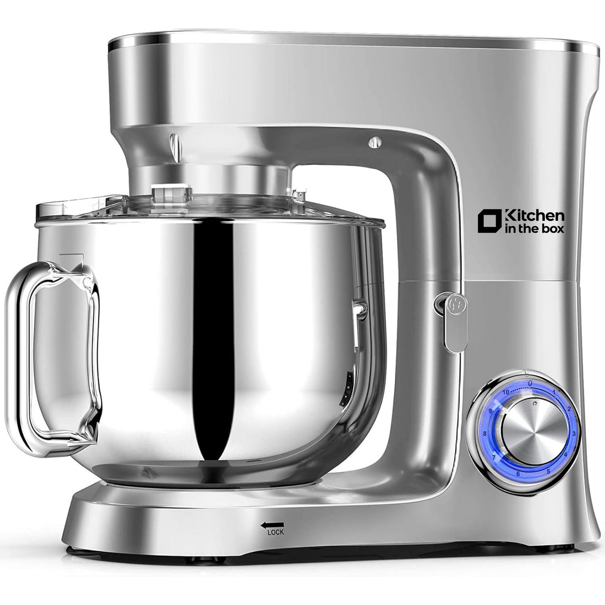 900W 8.5 QT Electric Standing Mixer, 10-Speed, Tilt-head, with Dough Hook, Wire Whip, Flat Beater & Splash Guard, KSM80
