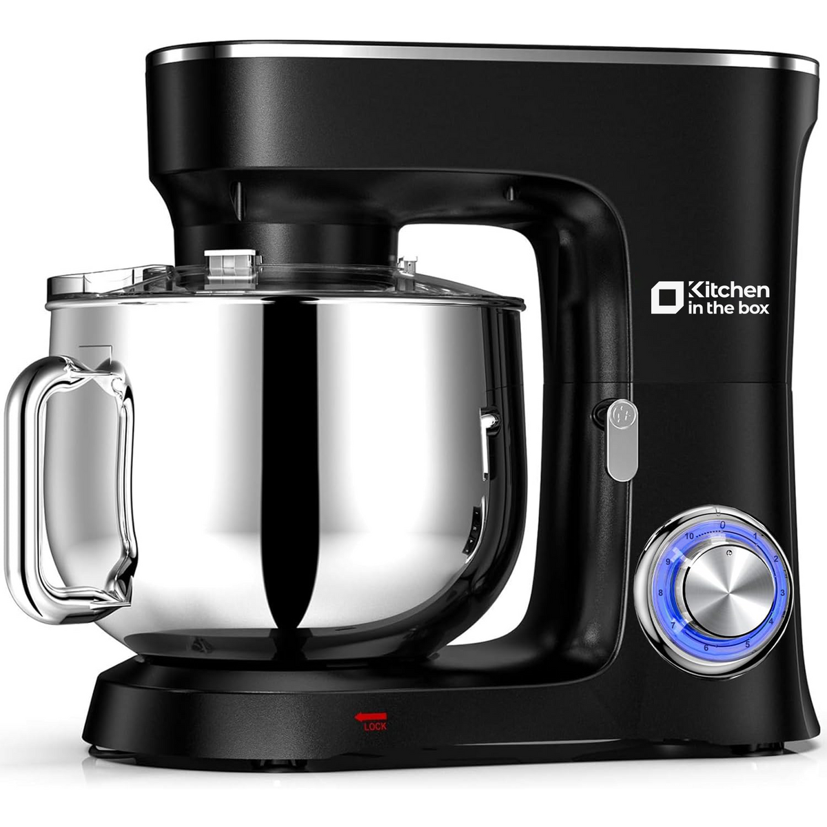900W 8.5 QT Electric Standing Mixer, 10-Speed, Tilt-head, with Dough Hook, Wire Whip, Flat Beater & Splash Guard, KSM80