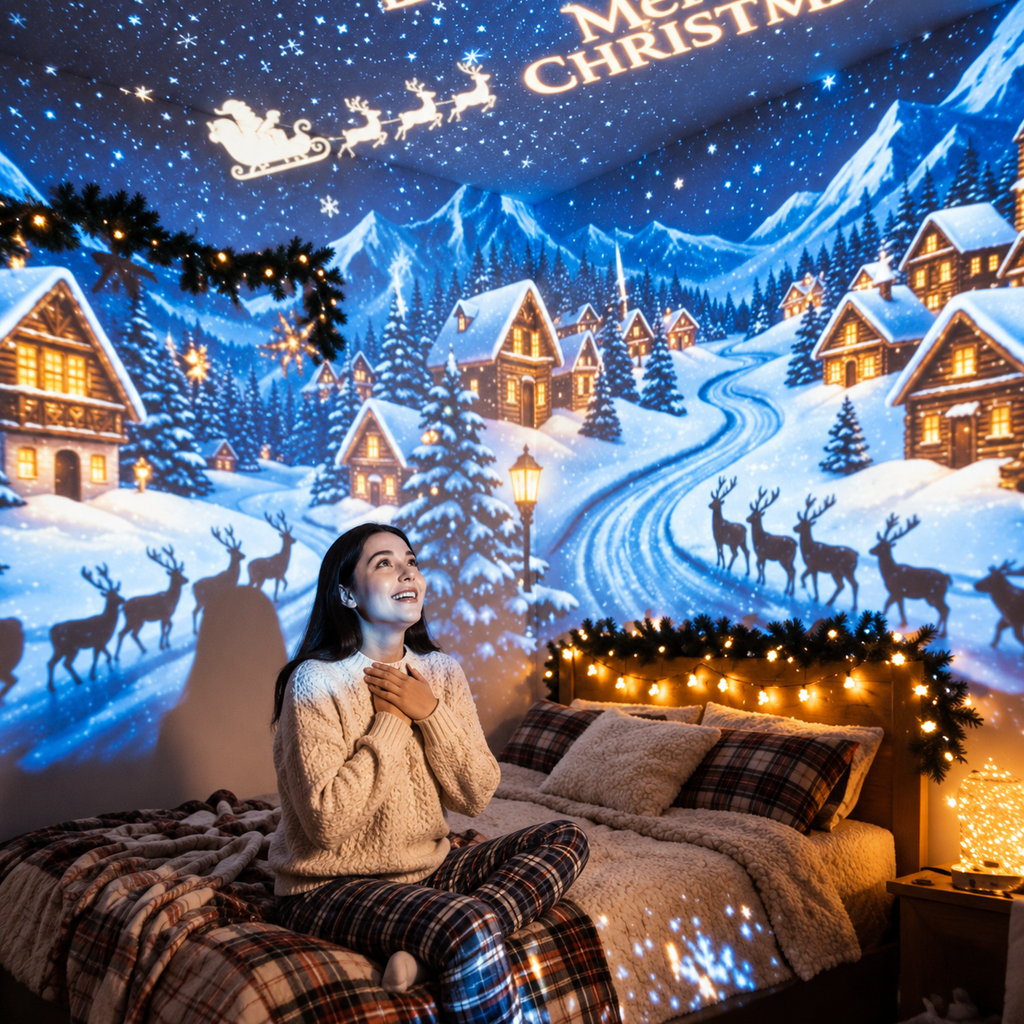 🎄👻⭐ Plug & Play Holiday Projector, Christmas & Halloween Home Decor