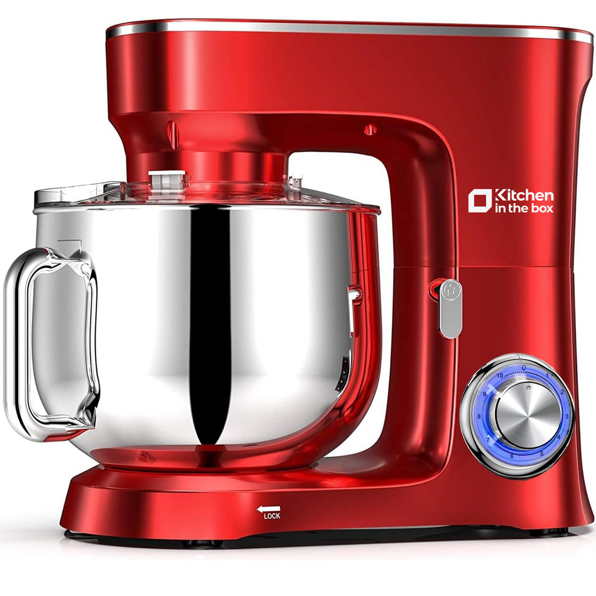 900W 8.5 QT Electric Standing Mixer, 10-Speed, Tilt-head, with Dough Hook, Wire Whip, Flat Beater & Splash Guard, KSM80