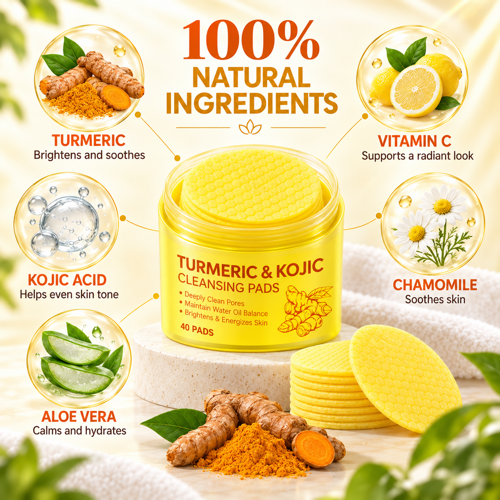Turmeric Kojic Acid Facial Cleansing Skincare Pads