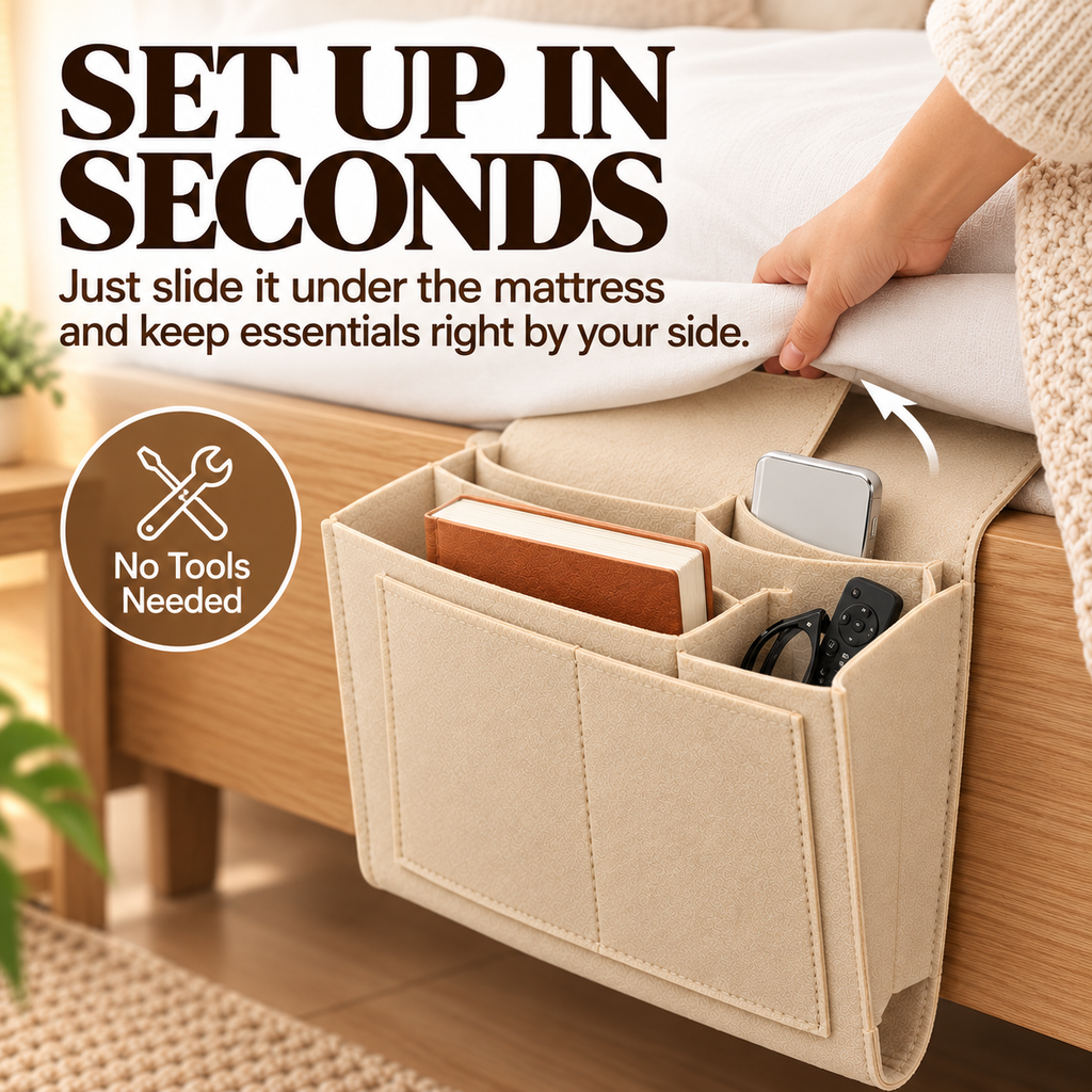 Bedside Hanging Organizer, Convenient Storage for Daily Essentials