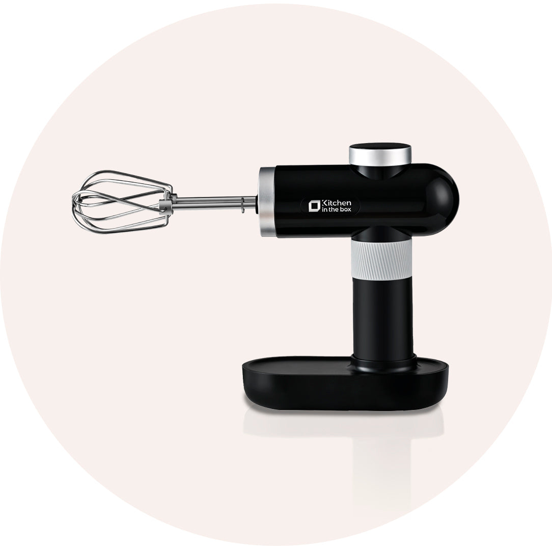 Cordless Hand Held Mixer, 6-Speed, USB-C Charging, Includes Whisks & Beaters, Knob Adjust & Digital Display, Refurbished