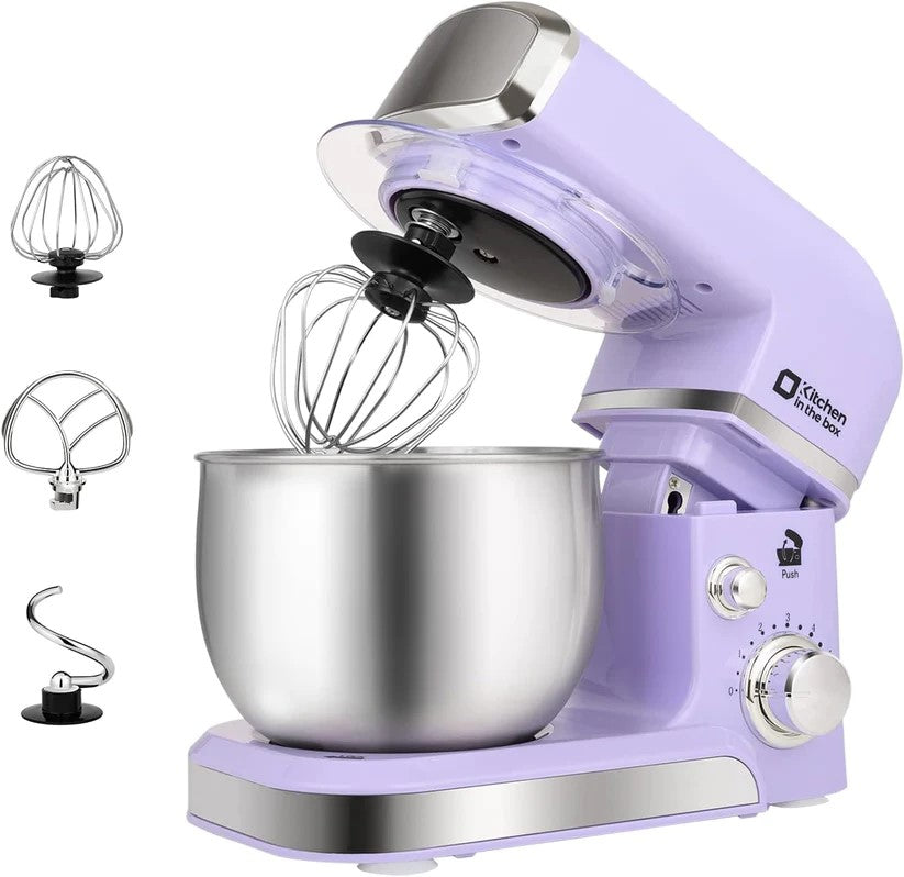 300W Tilt-Head Electric Stand Mixer, 3-in-1 Function, 6 Speeds, 3.2QT Stainless Steel Bowl