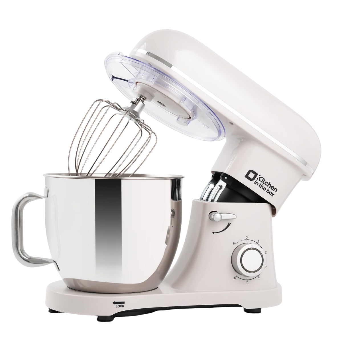 6.5QT Electric Mixer, 900W Power, 6 Speeds, Tilt-Head, with Egg Whisk, Dough Hook & Flat Beater , KSM65