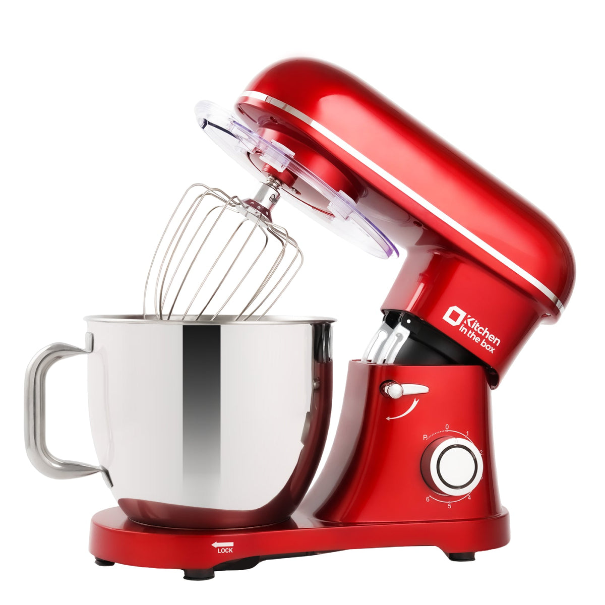 6.5QT Electric Mixer, 900W Power, 6 Speeds, Tilt-Head, with Egg Whisk, Dough Hook & Flat Beater , KSM65