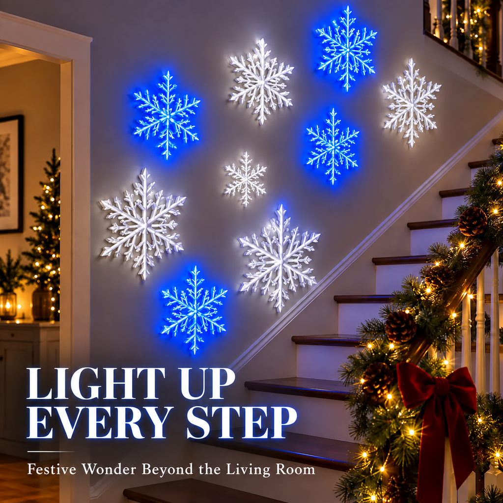 ❄️ Snowflake Christmas Decor Set, Blue & White Holiday Ornaments