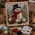 ⛄ DIY Snowman Fabric Poke Art Kit, Handmade 3D Christmas Holiday Decoration Craft Set