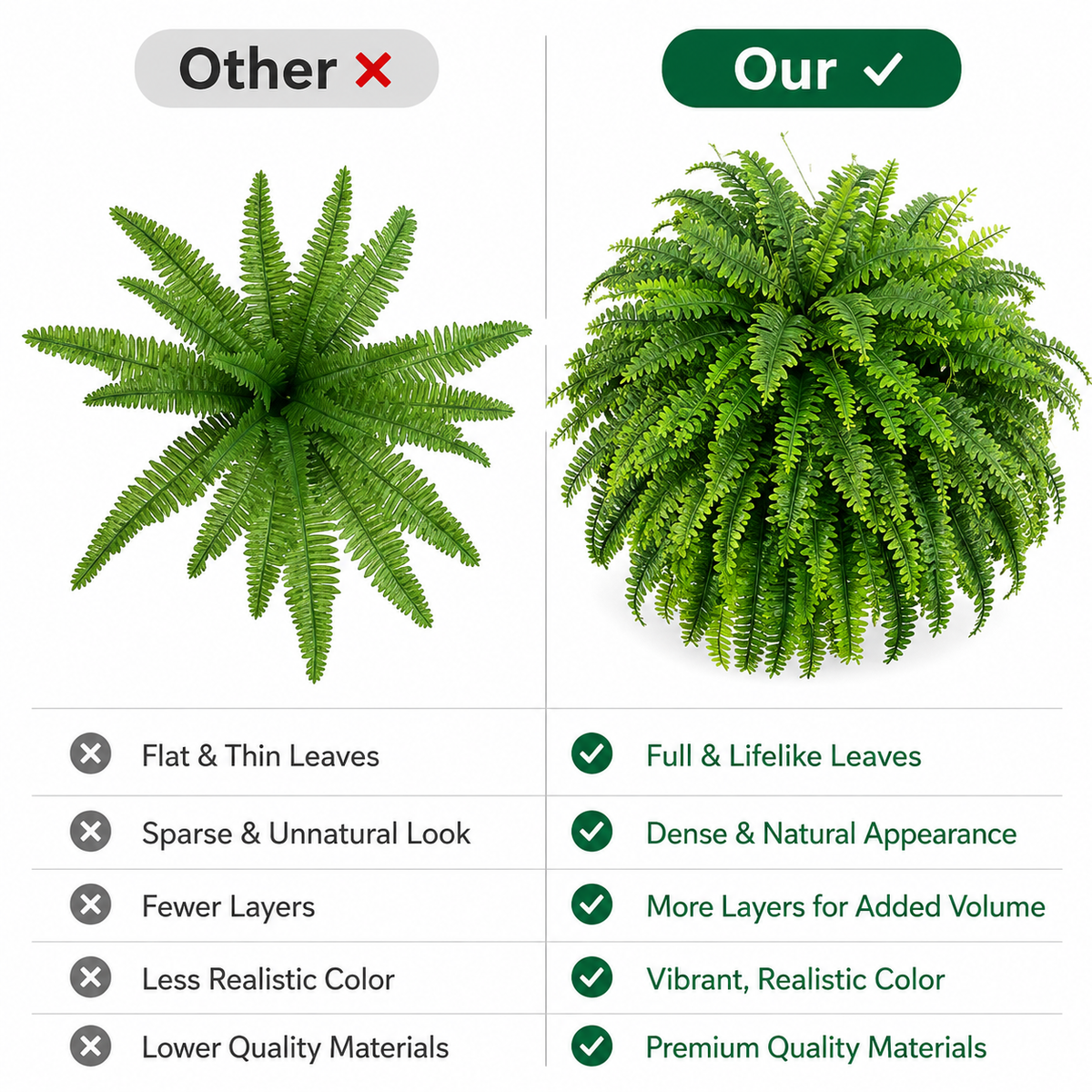 💛Glowing Boston Ferns– 🌿 Zero Watering, Zero Maintenance