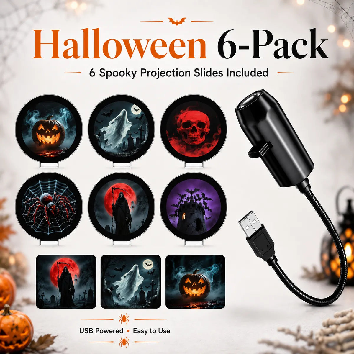 🎄👻⭐ Plug & Play Holiday Projector, Christmas & Halloween Home Decor