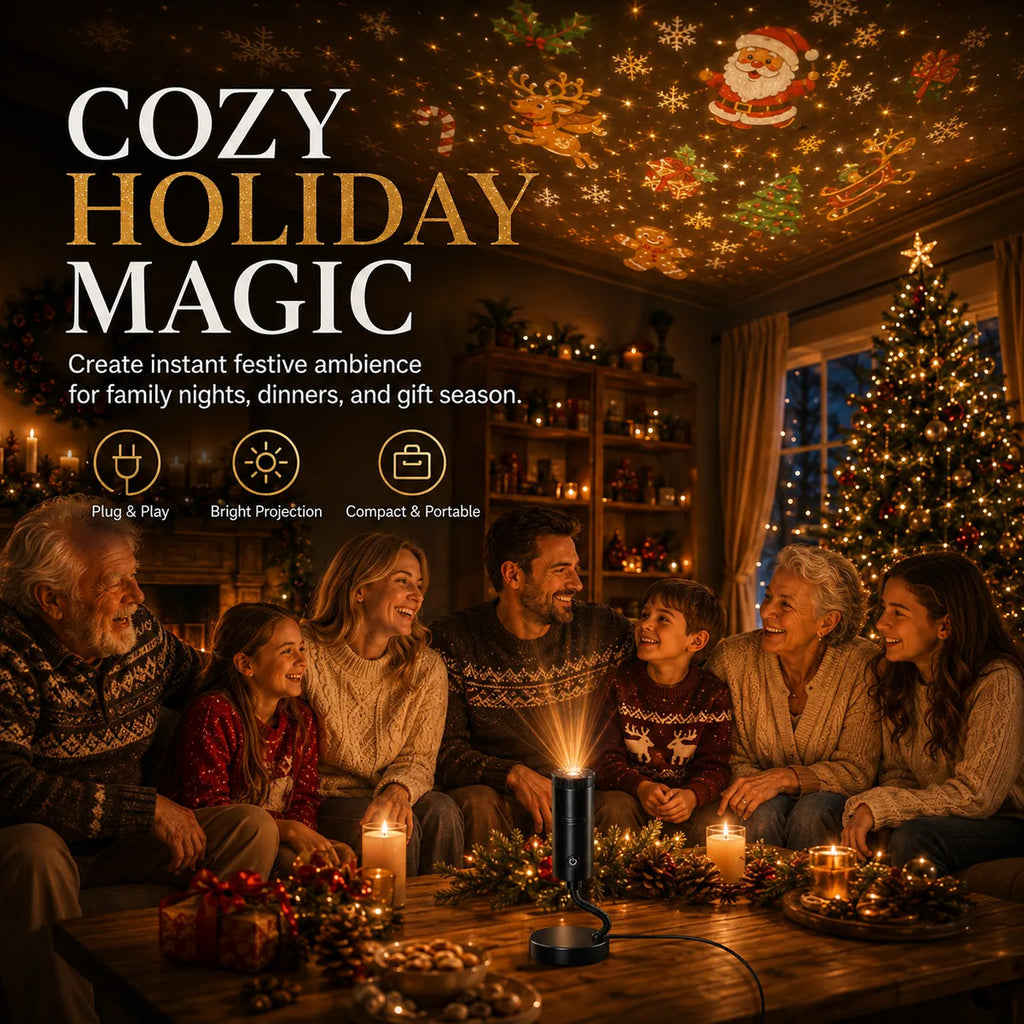 🎄👻⭐ Plug & Play Holiday Projector, Christmas & Halloween Home Decor
