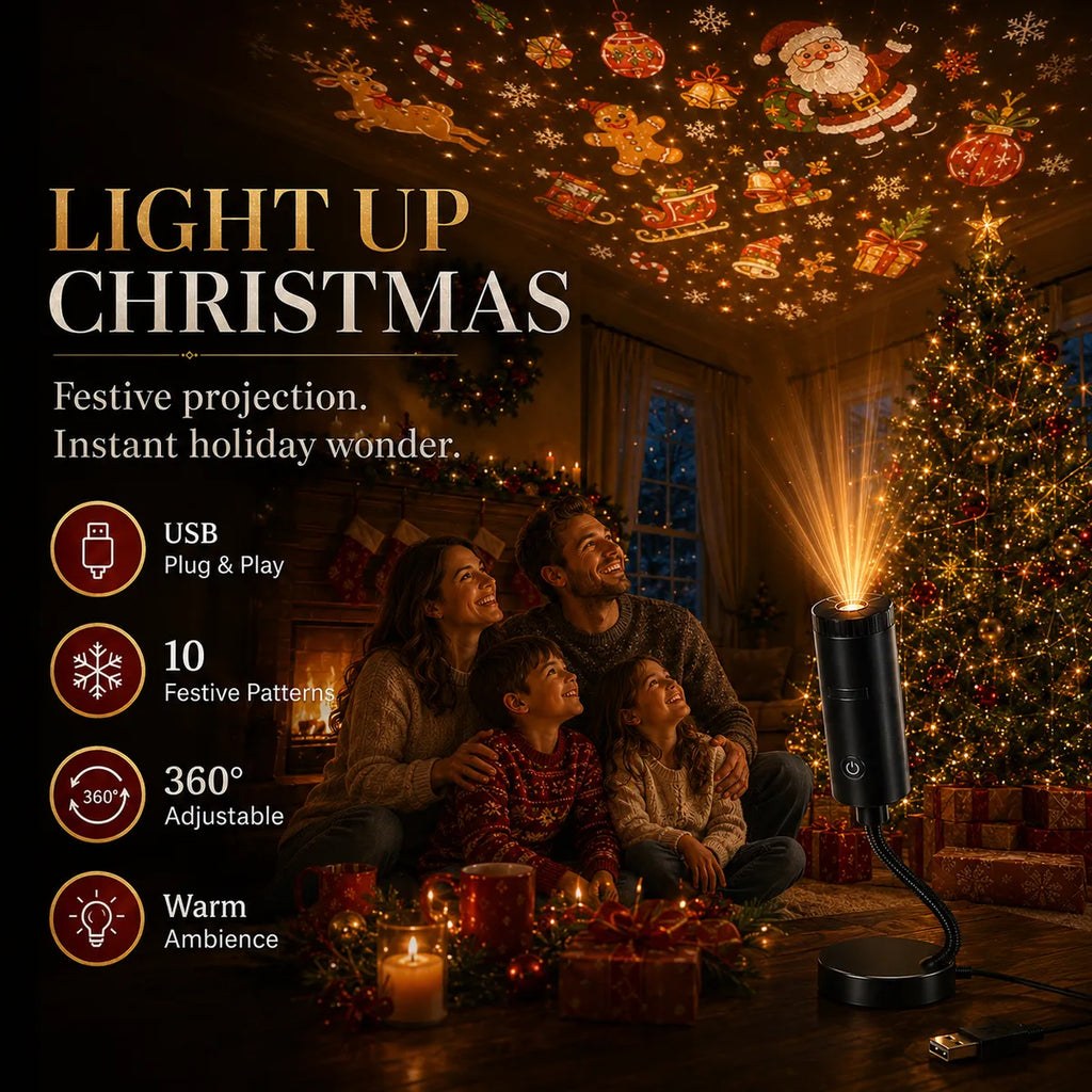 🎄👻⭐ Plug & Play Holiday Projector, Christmas & Halloween Home Decor
