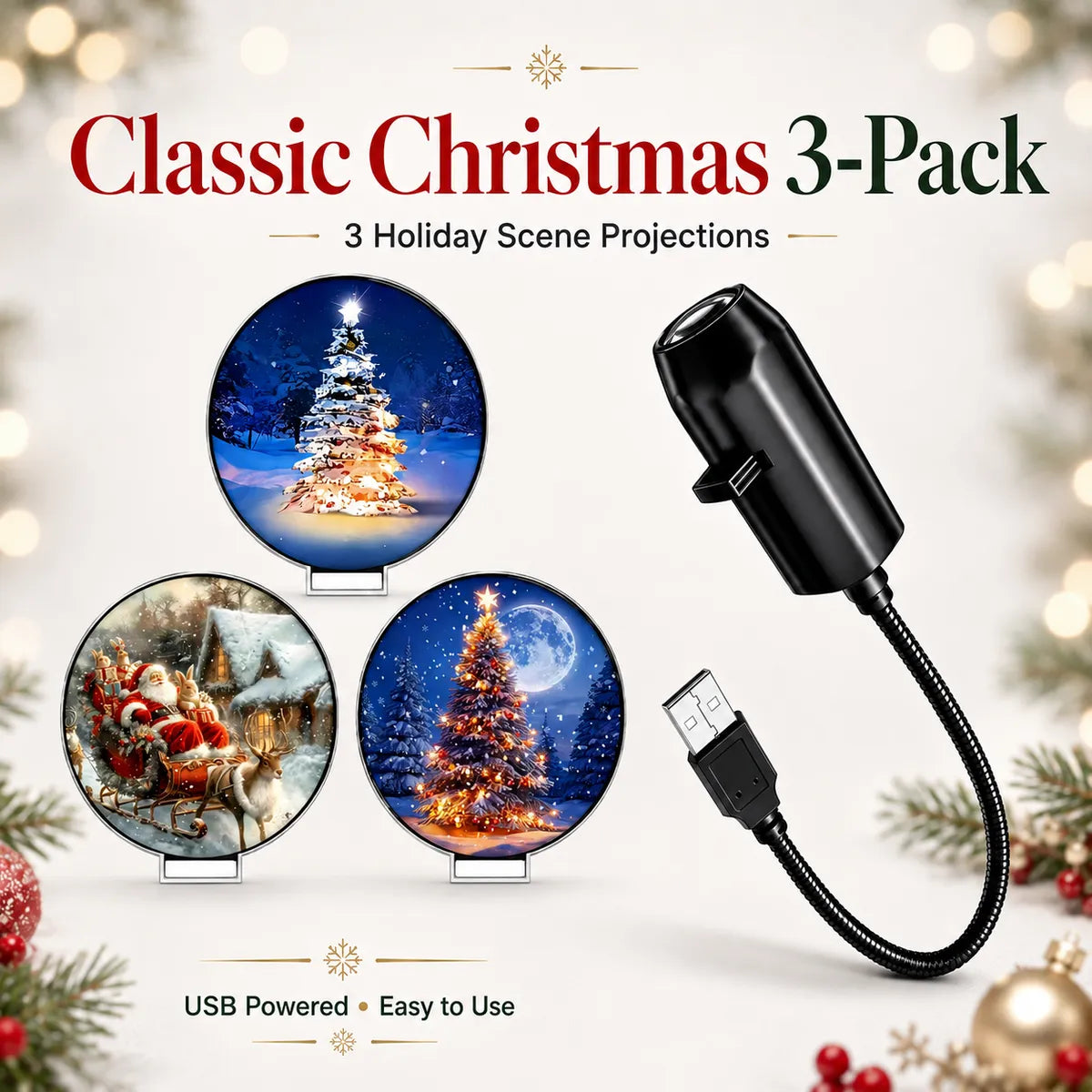 🎄👻⭐ Plug & Play Holiday Projector, Christmas & Halloween Home Decor