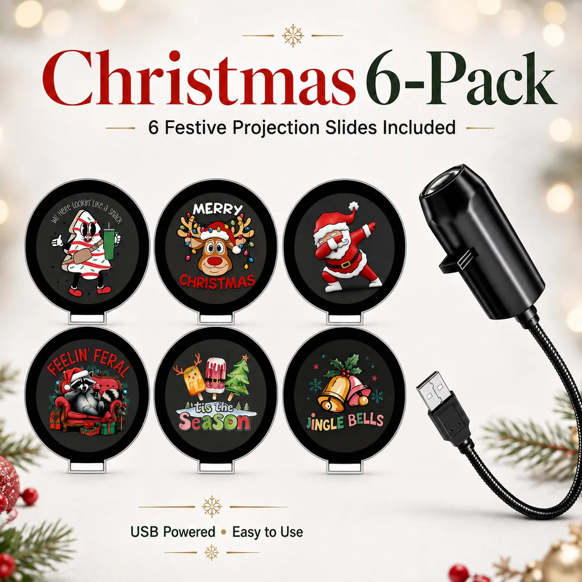 🎄👻⭐ Plug & Play Holiday Projector, Christmas & Halloween Home Decor