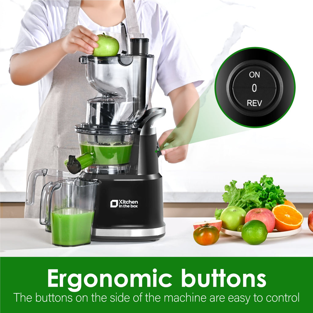 Cold Press Juicer, 83mm Wide Chute for Whole Fruits, BPA-Free, High Juice Yield, Slow Masticating, Easy to Clean