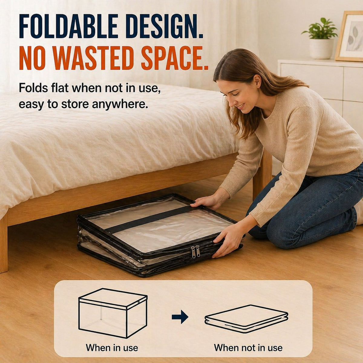 Large Heavy‑Duty Thick Clear Plastic Storage Bag for Clothes & Moving Supplies