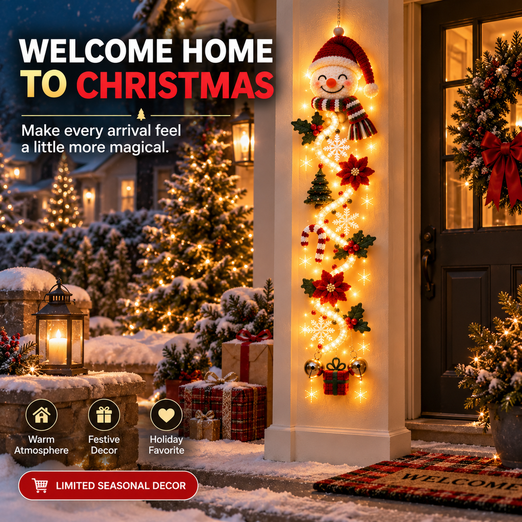 ☃️ Lighted Snowman Christmas Hanging Decor for Porch and Doorway
