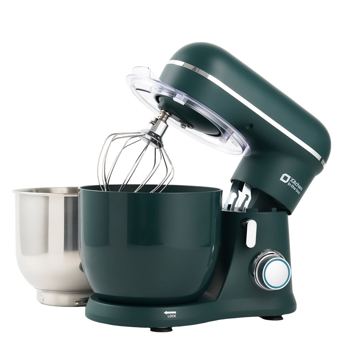 3.5QT Kitchen Electric Mixer with Matte Finish, Two Bowls, 10-Speed, Includes Egg Whisk, Dough Hook, Beater