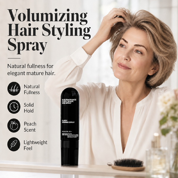 ⭐90ml Fluffy Hair Shaping Spray, Long‑Lasting Volumizing Mist with Sweet Peach Fragrance
